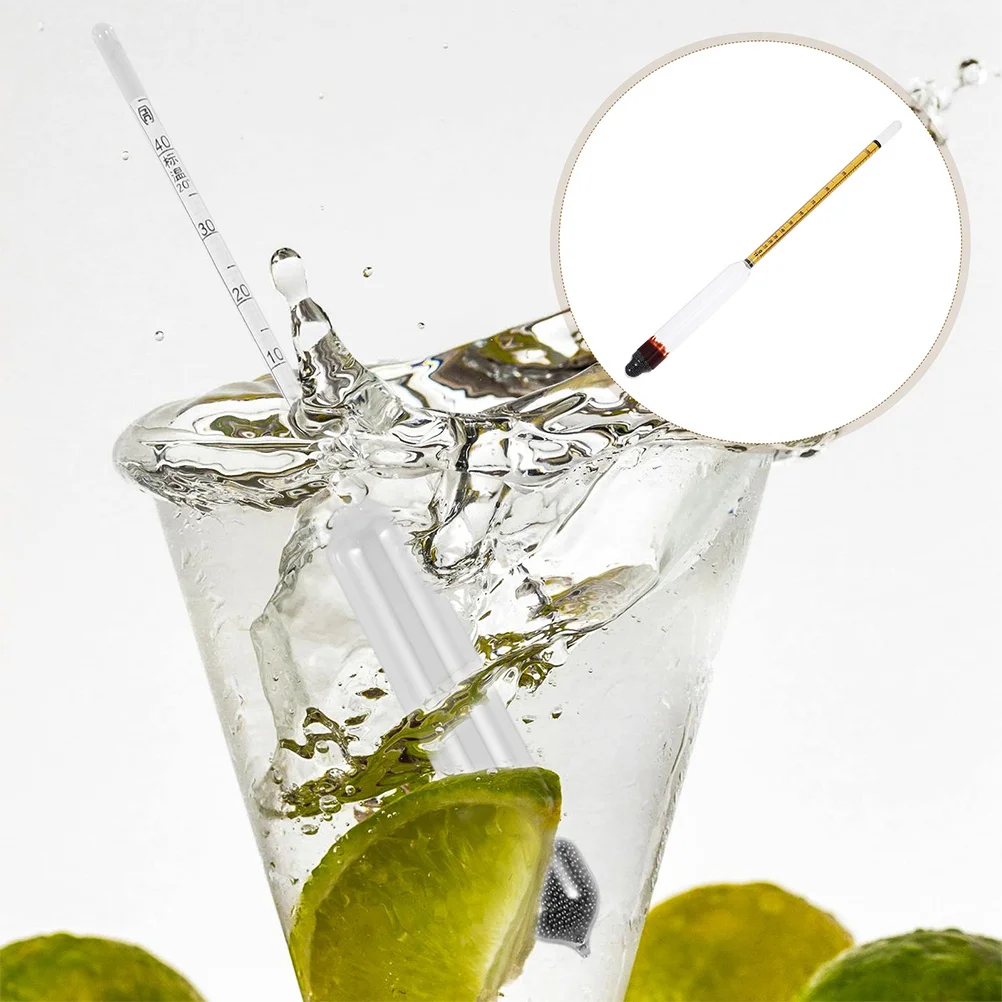 

2Sets Yellow Scale Alcoholmeter for Spirits 0-100 Degree Liquid Density Meter Home Wine Brewing Liquid Density Meter