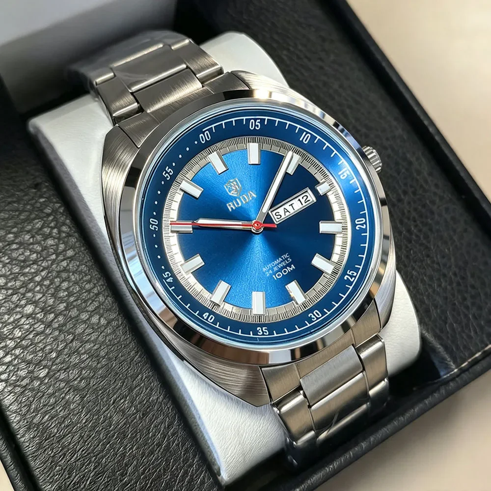 2027 New RUDA Men Quartz Watch Stainless Steel Band 3 Hands Business Casual Wristwatch Fashion Multiple Color Dial Male Watch