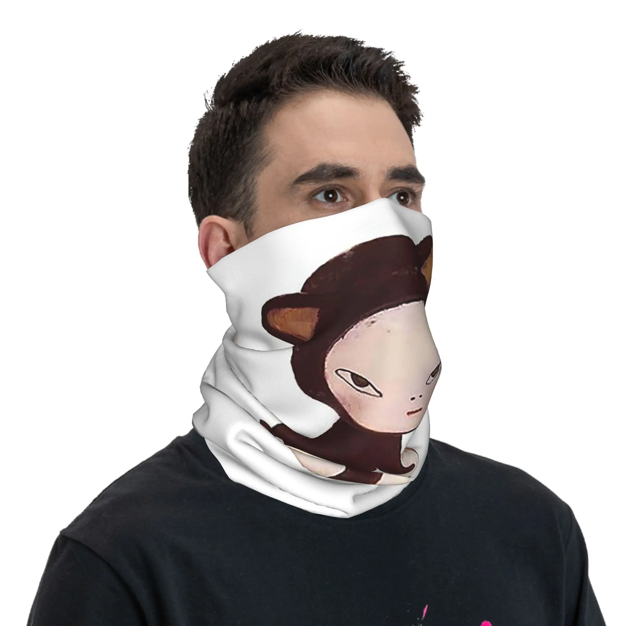 Yoshitomo nara Bandana Neck Gaiter Printed Wrap Scarf Multifunction Headwear Outdoor Sports For Men Women Adult Breathable