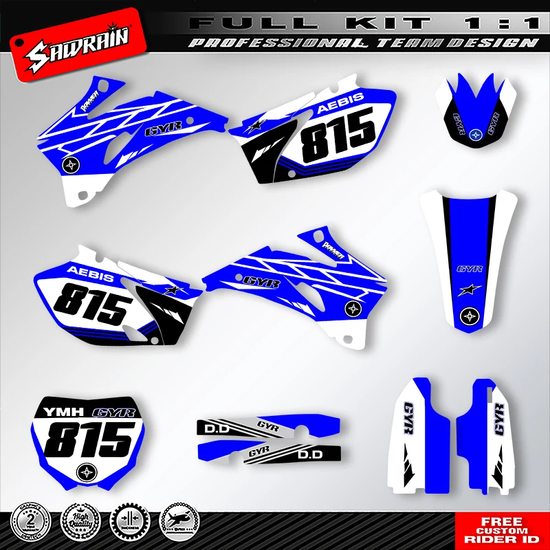 

Sawrain Motorcycle Sticker Custom Team Graphics Decals Kit For YAMAHA YZF250-450 2006 2007 2008 2009 004