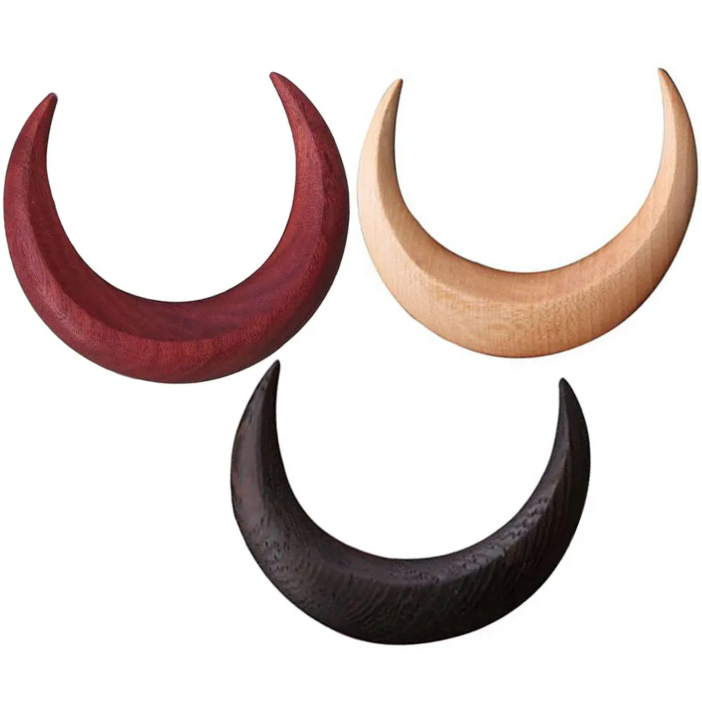 Elegant Moon Design Hair Fork Polished Surface Wooden Stick for Women Girls Bun Fixing Decorative Accessory Gift