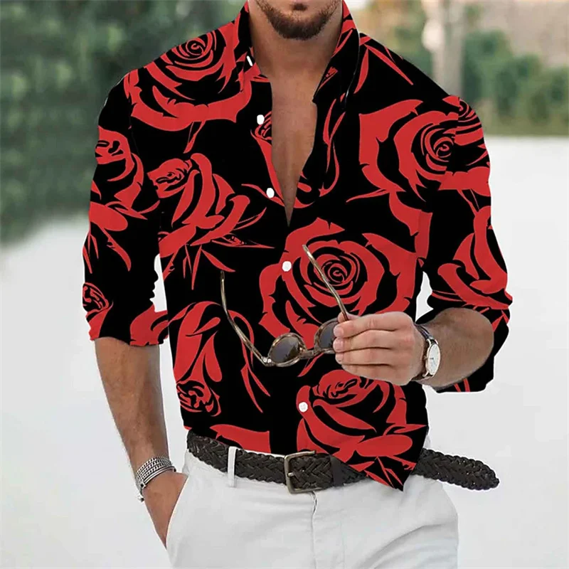 남성 셔츠 패턴 셔츠 아웃도어 스트리트 긴팔 프린트 의류 패션 스트리트 의류 디자이너 캐주얼 통기성