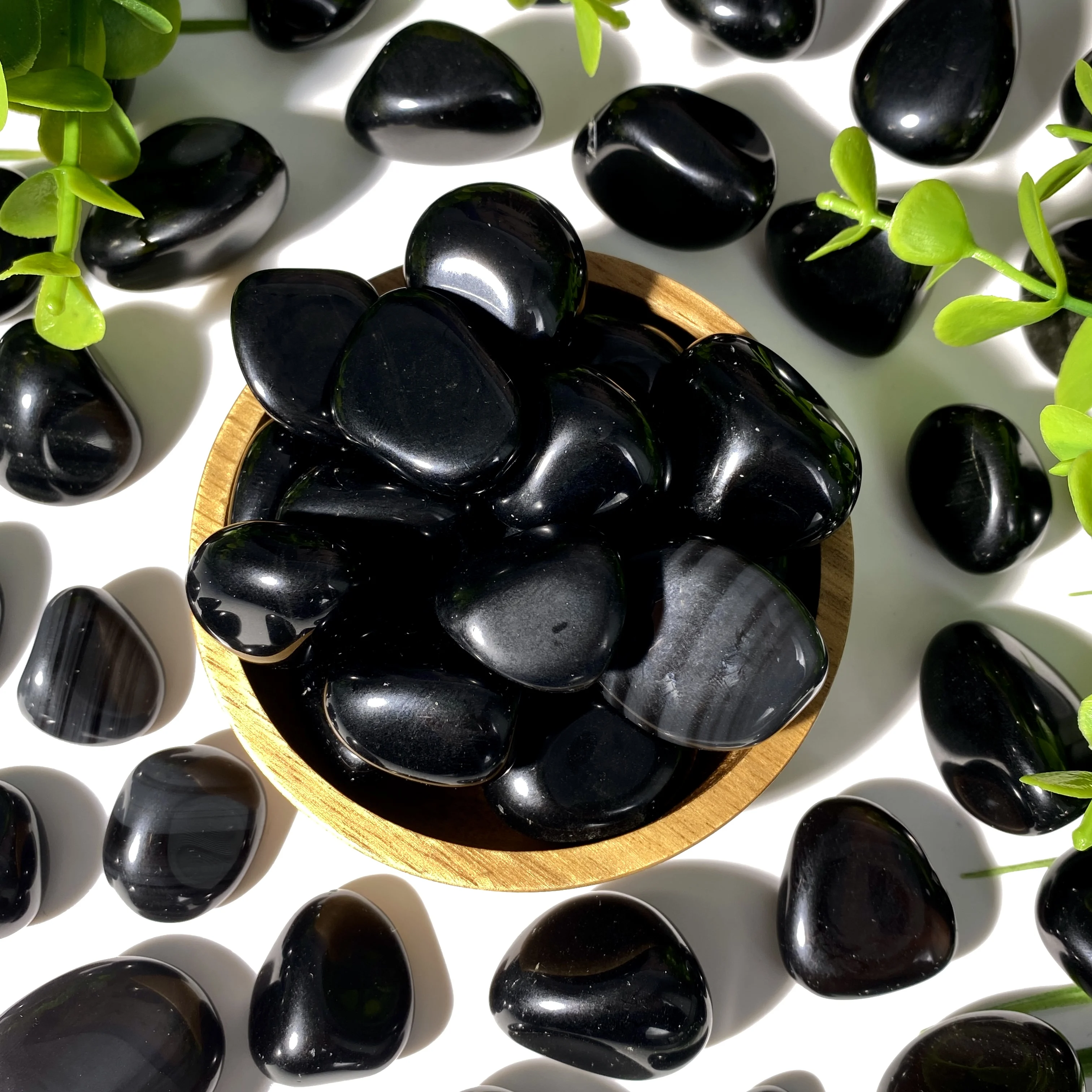 5PCS 10-50mm  Natural Obsidian Tumbled Stones  Crystal Minerals,Gemstones,Glitter, Healing crystal，Birthday gift，Home decoration