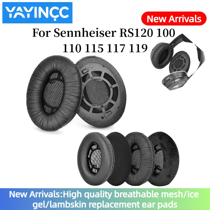 

YAYINCC Soft Foam Protein Leather Ear Pads Compatible For Sennheiser RS120 100 110 115 117 119 Headset Earmuffs Repairing Parts