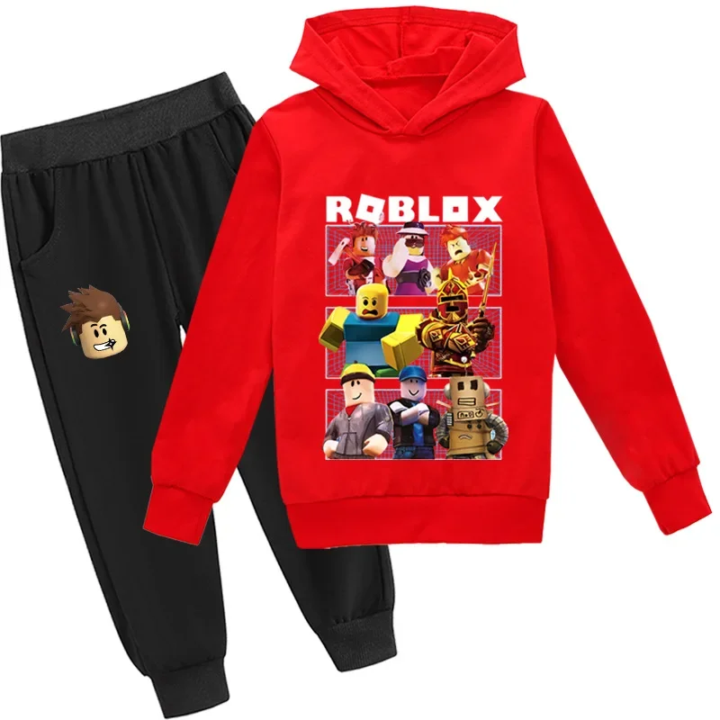 New Cartoon Roblox Game Animation Peripheral Two-dimensional Leisure Suit Boys and Girls Children's Sweater and Trousers