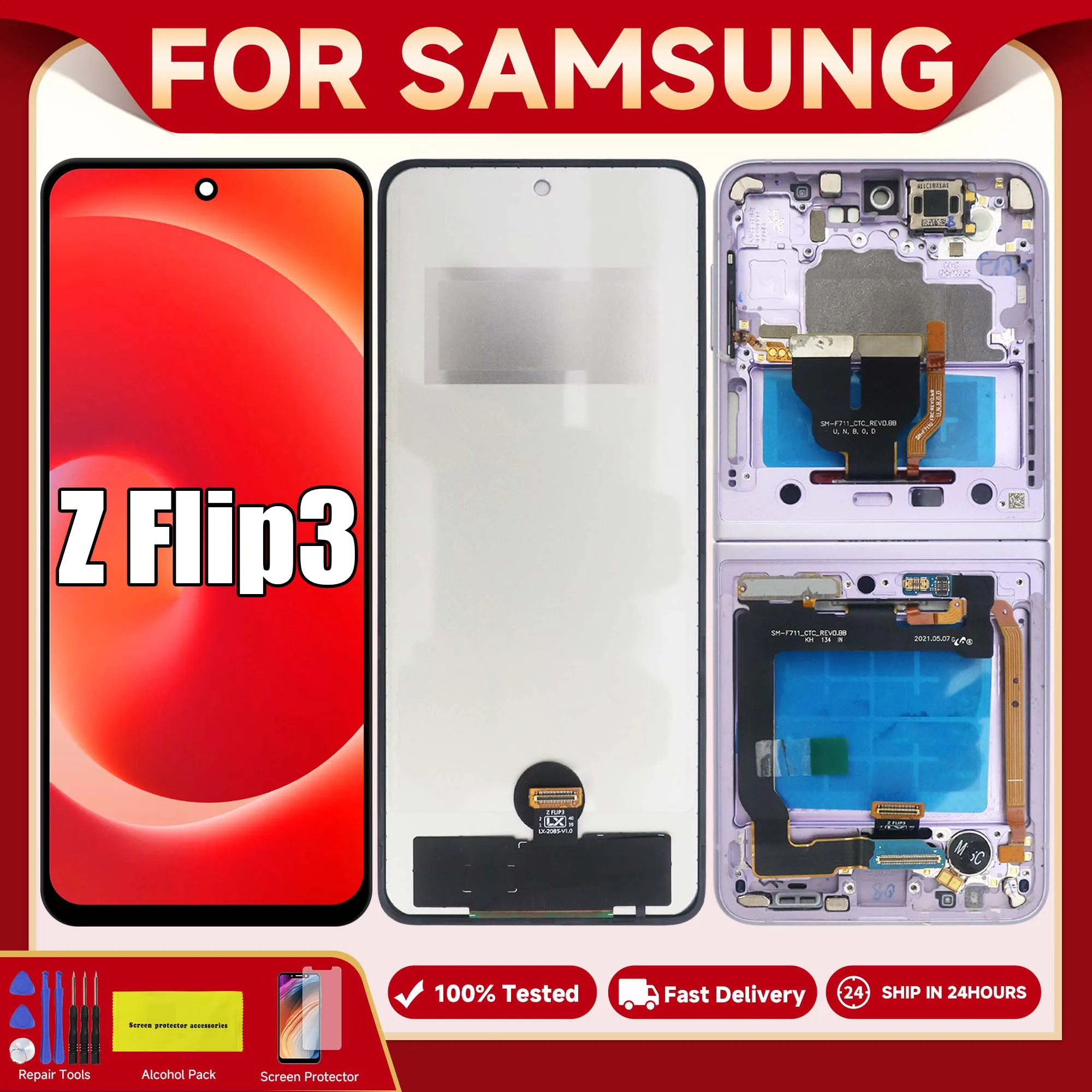tft-for-samsung-z-flip3-f926-f9260-lcd-display-touch-panel-screen-digitizer-assembly-repair-replacement