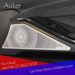 Stainless Steel Interior Door Stereo Speaker Audio Ring Cover Sound Frame Decoration Trim For Haval H6S/H6 GT 2022 Car Styling