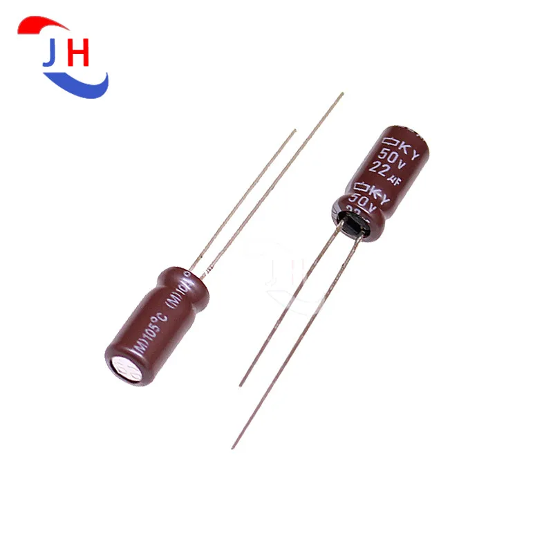 10PCS Aluminum Electrolytic Capacitor 50v22uf 5*11 KY High Frequency Long life 2mm Pitch 50V 22UF