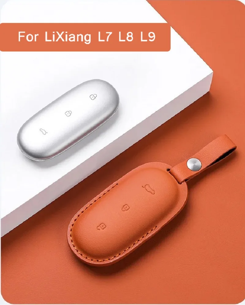 

Leather Car Key Case Shell Keychain for Lixiang One L9 L8 L7 Key Case Cover for LI Lixiang Leading Ideal L7 L8 L9 2022 2023 2024