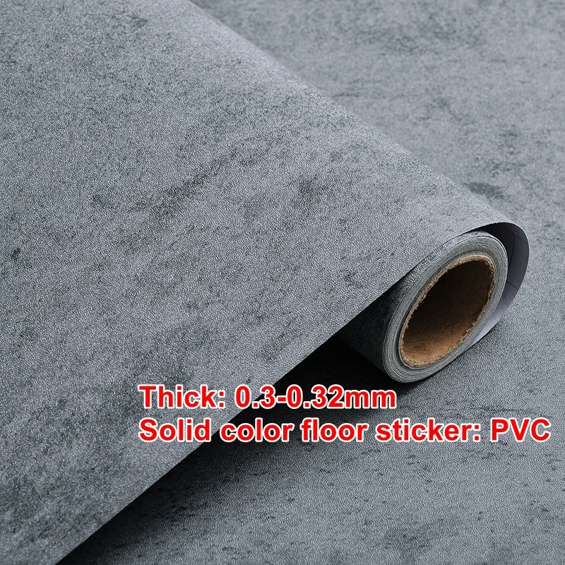 1 Roll PVC Waterproof Self Adhesive Anti-Slip Floor Stickers Cement Gray Contact Paper for Hotel Home Decor Vinyl Floor Stickers