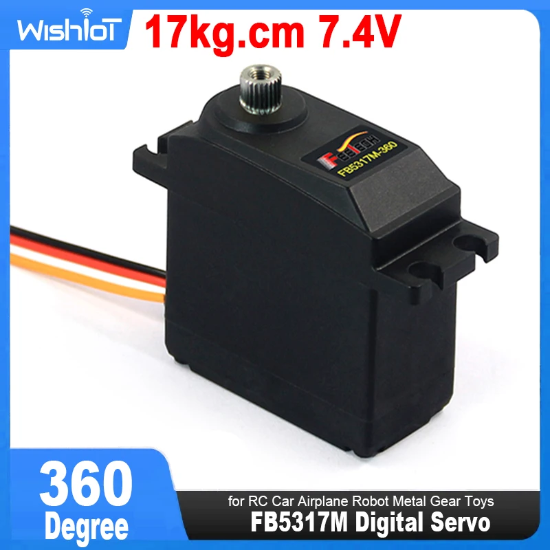 

FB5317M Digital Servo 7.4V 17kg.cm Magnetic encoding 360° Continuous Rotation for RC Car Airplane Robot Metal Gear Toys