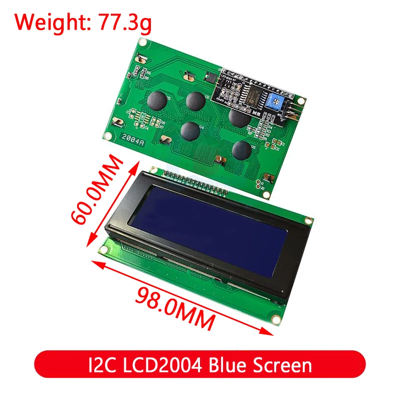 Módulo LCD para Arduino, pantalla verde y azul, interfaz PCF8574T IIC I2C, 0802, 1602, 2004, 12864, caracteres UNO R3 Mega2560