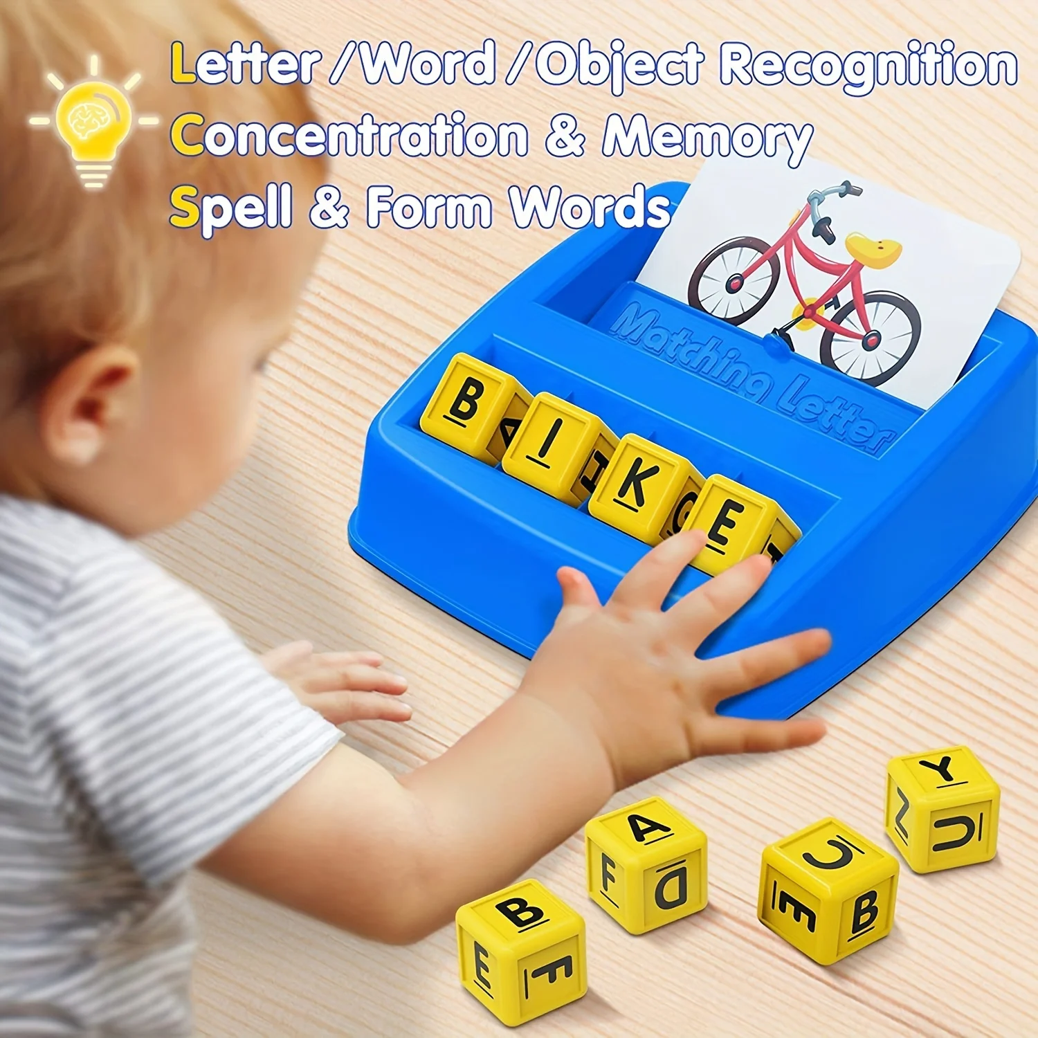 Educational Toys Gifts,Teaches Word Recognition, Spelling, And Increases Memory, Matching Letter Learning Games Activities