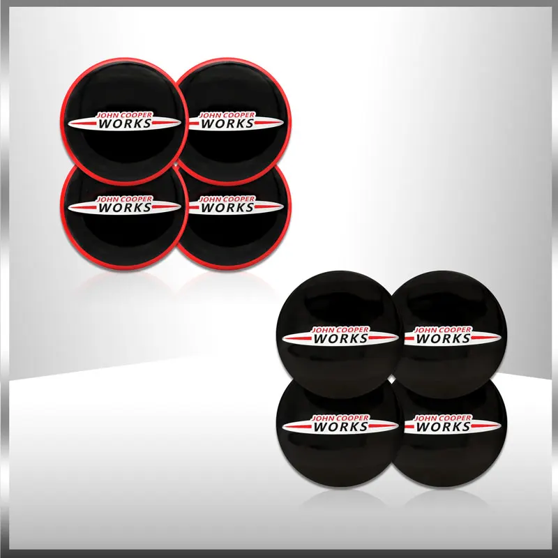 4PCS 56mm JCW John Cooper Works Logo Car Wheel Center Hub Cap Rim Refit Badge Cover For Mini Coopers Clubman R56 R52 F55 F56 R60