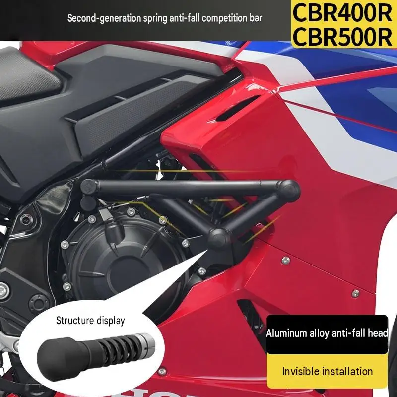 Race‑Spec Crash Bar Bumper With Anti‑Fall Sliders Mod Parts For Honda CBR400R CBR500R Motorcycle Accessories
