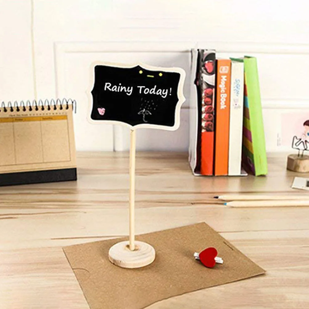 

10 Pcs Mini Blackboard Signs Desktop Easel Chalkboards Wood Buffet Message Boards Erasable Memo St Price Tabletop