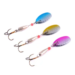 3 pz 6cm 4.3g metallo Spinner cucchiaio esche da pesca trota esca dura paillettes Paillette esche artificiali amo triplo attrezzatura da pesca