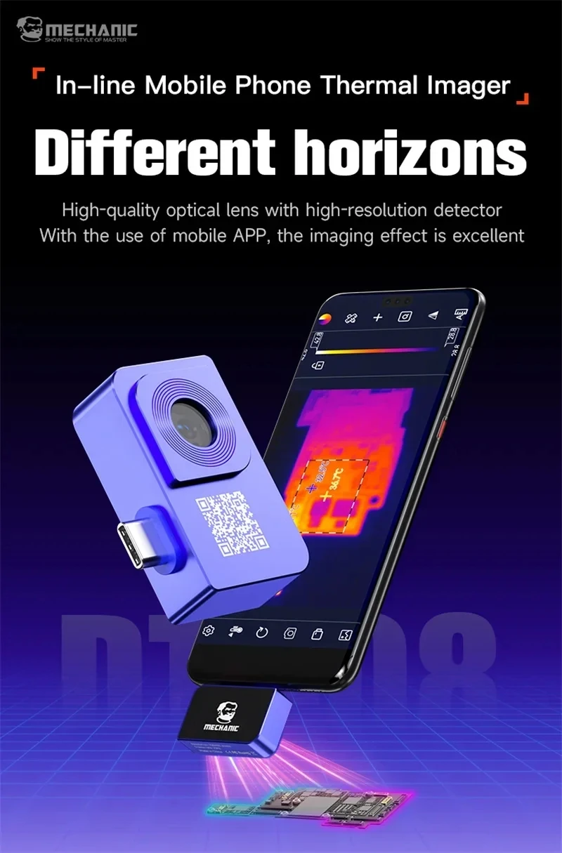 MECHANIC DTi-08 Infrared Thermal Imager One-click Mobile Phone Motherboard PCB Fault Quick Check Instrument Imaging Analyzer
