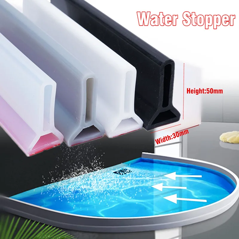 Bathroom Water Stopper Flood Barrier Rubber Dam Silicone Water Blocker Dry and Wet Separation Home Improve Dropshiping