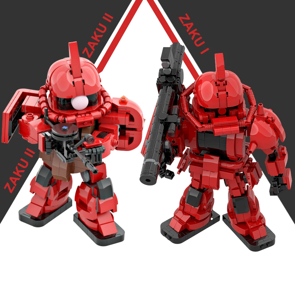 

MOC MS-05S Char Zaku I MS-06F Johnny Zaku II Building Blocks Mobile Suit DIY Model Toys Sets Combat Mech Robot Kids Adult Bricks