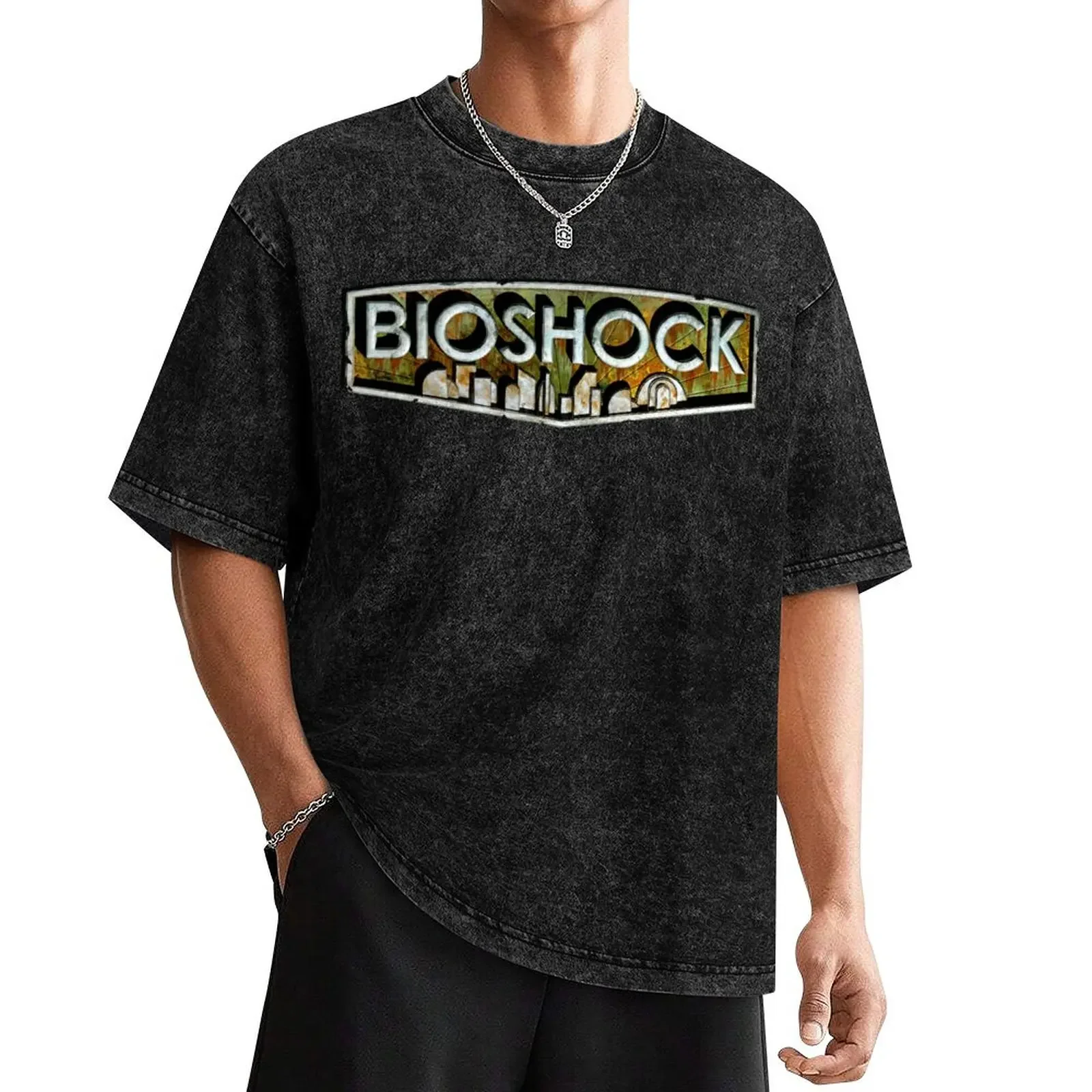 Upscaled BioShock Logo T-Shirt plus sizes sweat quick drying men workout shirt