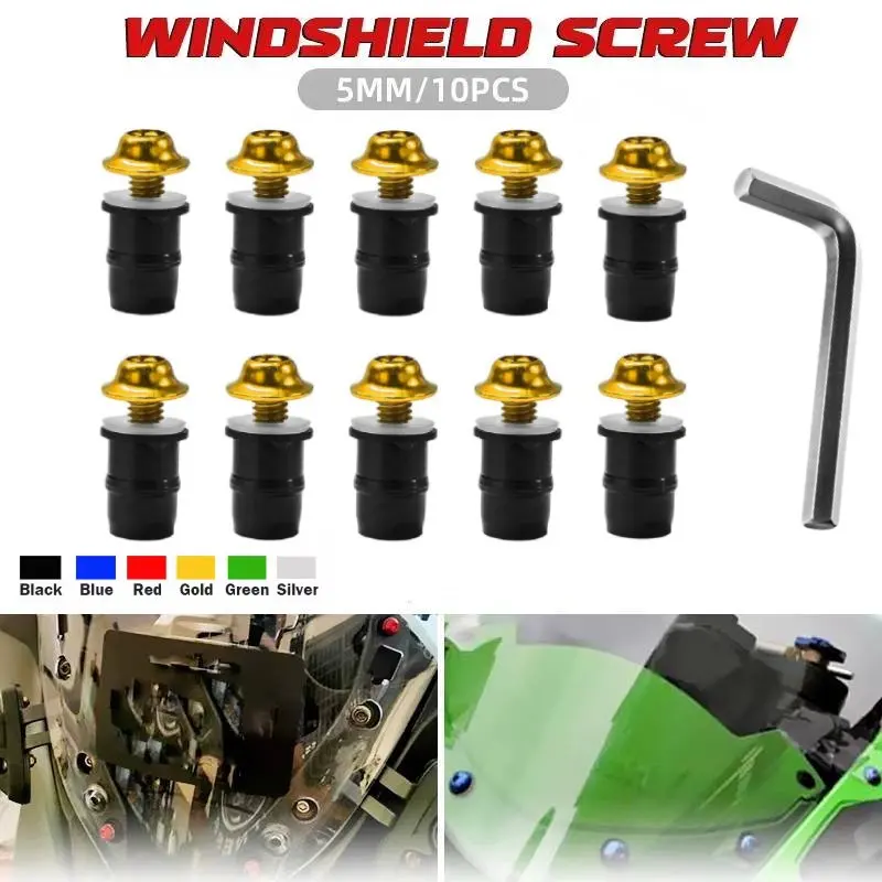 For DUCATI MONSTER 620 696 796 749 1098S 821 1200S 797 695 10PCS Motorcycle Windscreen Windshield Bolts Screws Nut Fastener