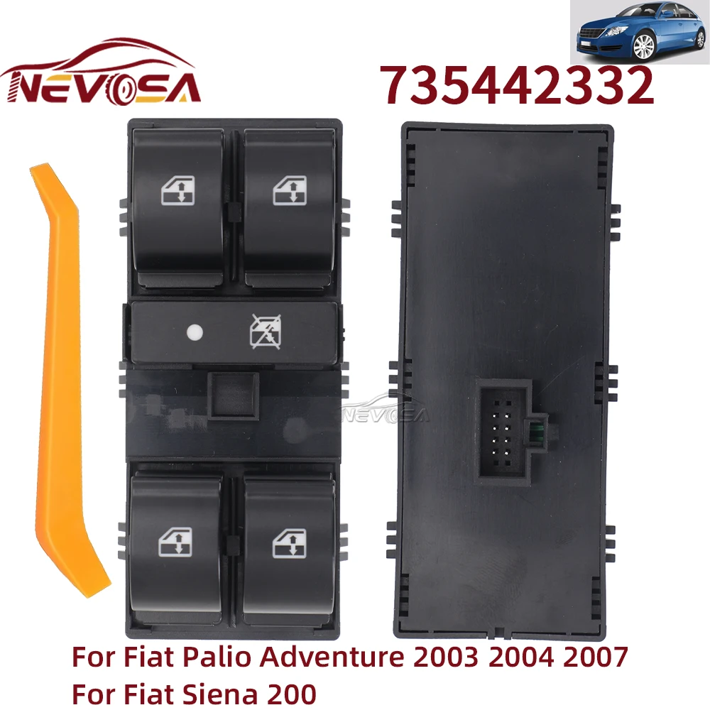 NEVOSA para Fiat Palio Adventure 2003 2004 2007 Siena 200 735442332 735362698 botón de interruptor de Control de ventana eléctrica de coche