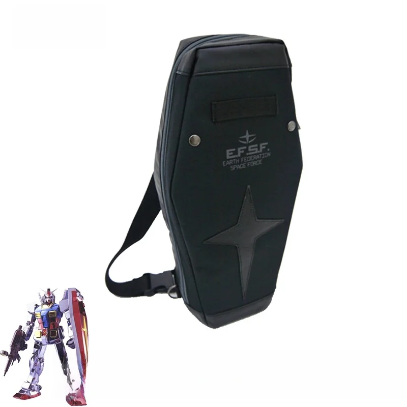 ブラックレザー限定版クロスボディバックパック連邦軍シングルショルダーバッグチェストバッグスクールバッグ男性と女性用