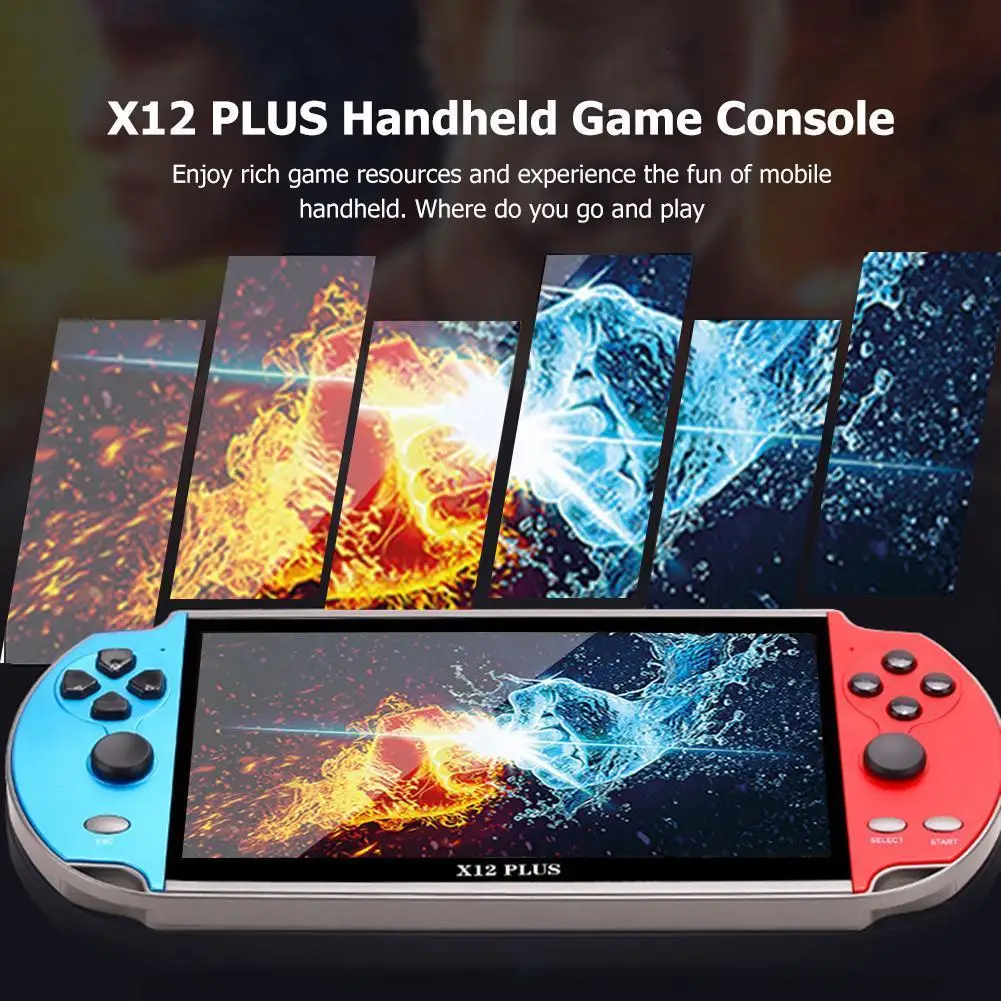 X12 Plus Handheld Game Console With 10000 Games 7.1inch HD Display Supports TV Output For Kids And Adults