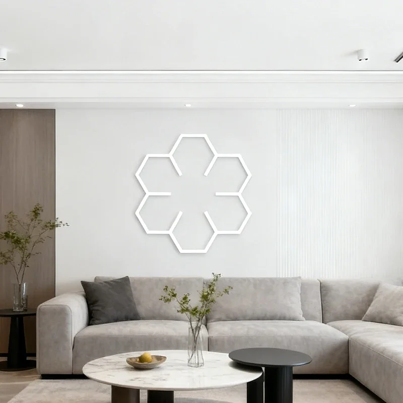 أضواء زخرفية متغيرة الألوان للسقف LED للمرآب السداسي DIY، تفاصيل السيارة، غرفة الصالة الرياضية، نادي الحفلات، ألعاب الحفلات