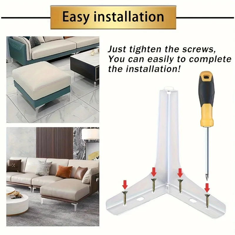 4pcs DIY Replacement Sofa Feet Metal Legs for Furniture Modern Triangle Feet Cabinet Couch Chair Heavy Duty Cabinet Couch Legs