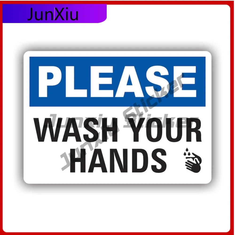 

Please Wash Your Hands Sticker Uv Protected Decals Covid 19 Corona Virus Public Safety Auto Decor Car Sticker Vinyl Decal Die