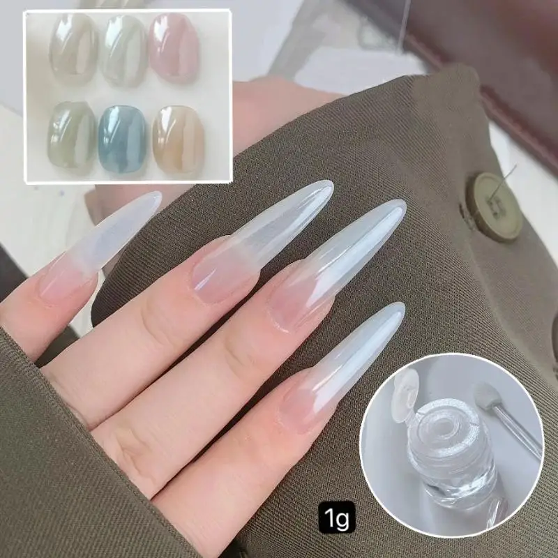 1g คริสตัลชุบเล็บผง CLEAR Ultra Bright Electroplating Effect Moonlight METALLIC ผงกระจกผล Glitter