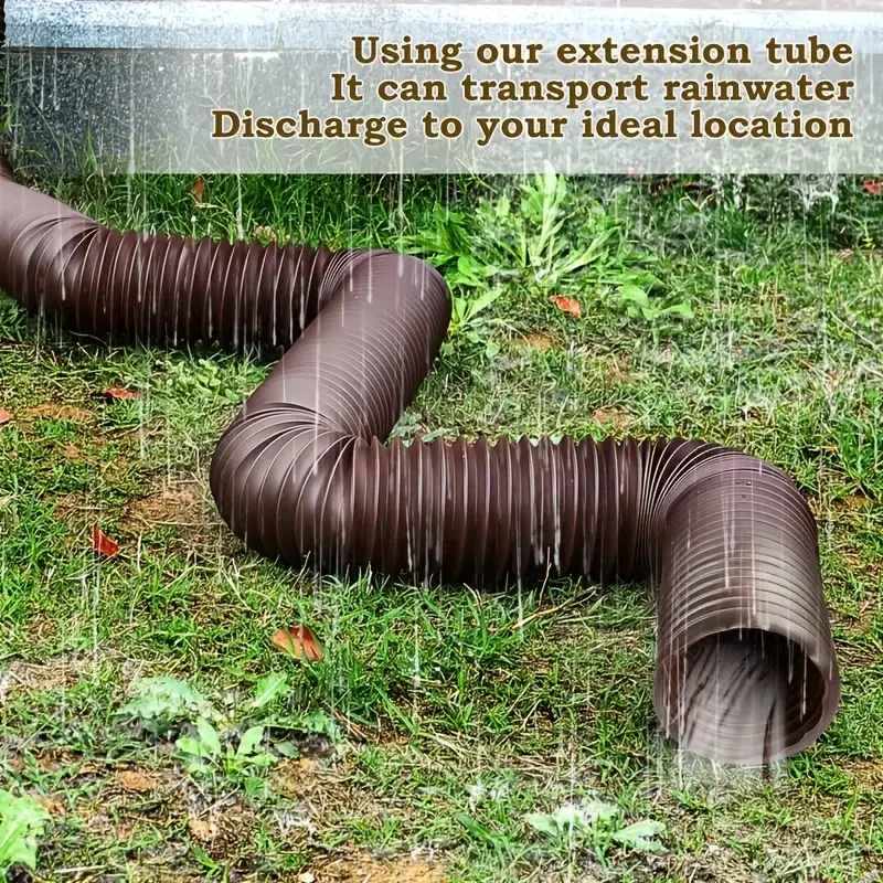 1 Pack Flexible Rain Gutter Downspout Extensions Drain Downspout Extender Gutter Extension Flexible Down Spout Drain Extension P image 4