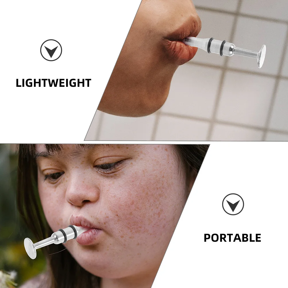 

2 Pcs Mouthpiece Practice Device Strength Trumpet Trainer Hollow Embouchure Training Builder Connector Sax Silver Instrument