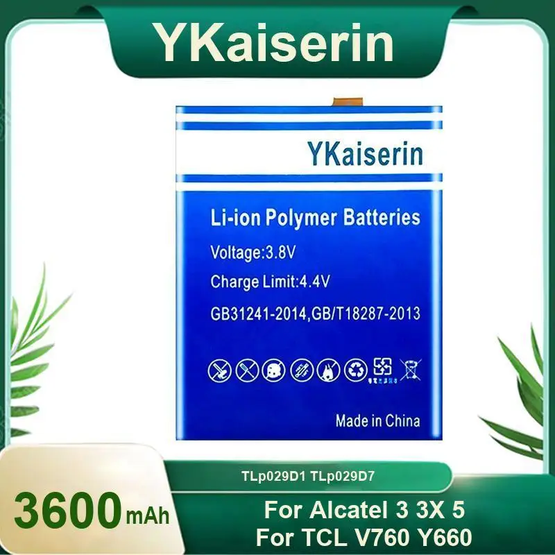 

3600Mah Tlp029d1 Tlp029d7 Environmentally Friendly For Alcatel 3 3X 5 Tcl V760 Y660 Mobile Phone Battery