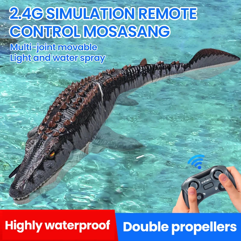 ไดโนเสาร์ Rc เรือสําหรับสระว่ายน้ํา Lake เด็กรีโมทคอนโทรลเรือ 2.4G วิทยุควบคุมสัตว์ไฟฟ้าน้ําของเล่นจําลองของขวัญ