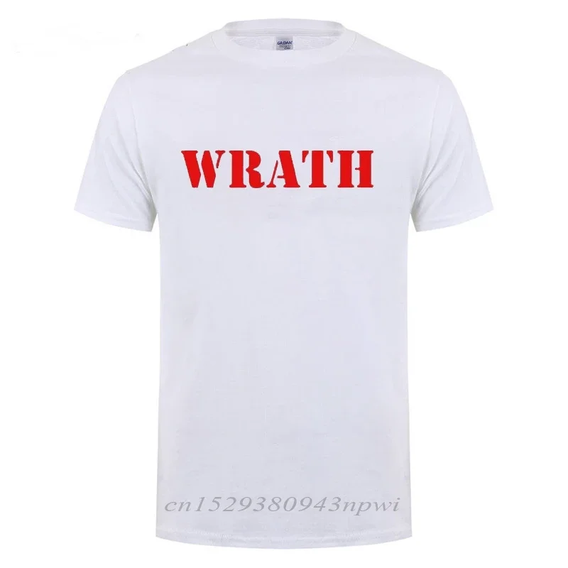 Limited WRATH Natural Selection Logo Printed T Shirt For Men Male Cotton Short Sleeve Streetwear O Neck Funny T-Shirt Tshirt