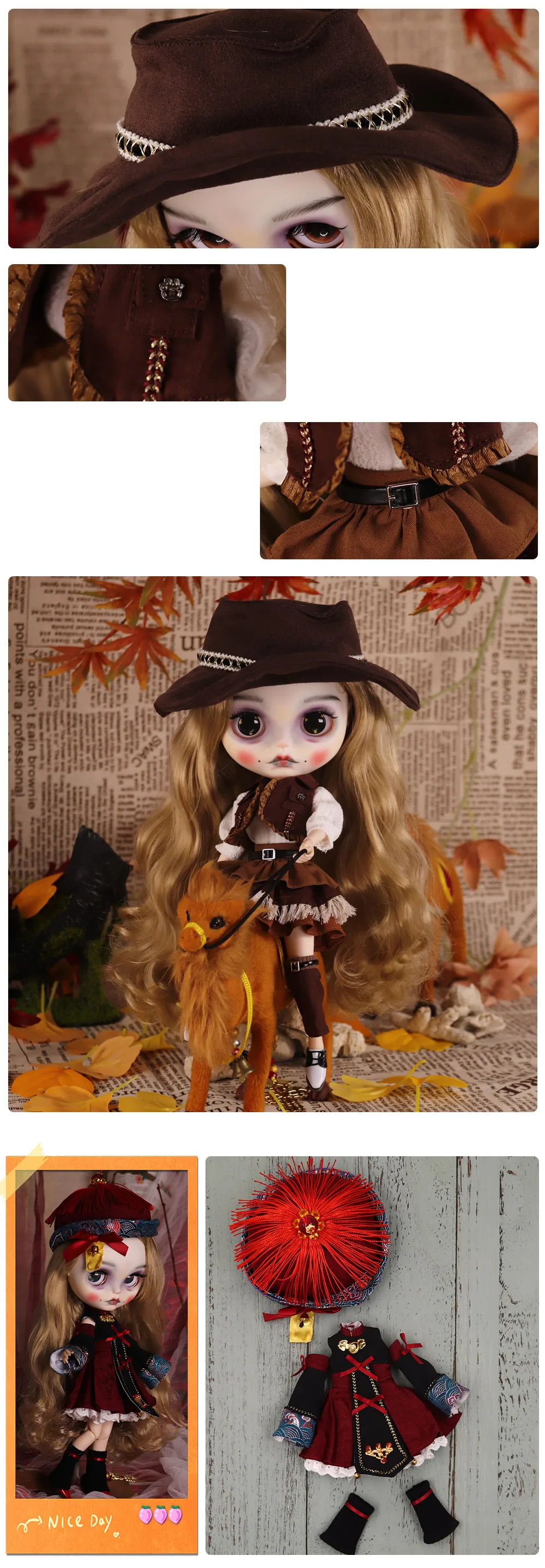 Outfits für ICY DBS Blyth Puppe Kuh Junge Kleidung Vintage Palace Kleid Anzug 1/6 BJD Anime Mädchen – Detail 3