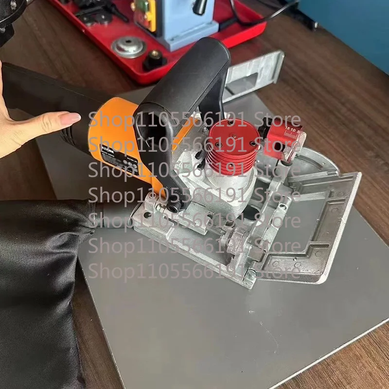 Handheld Ramino slotting machine, invisible parts 45 degree splicing slotting punching machine, no hole process slotting machine