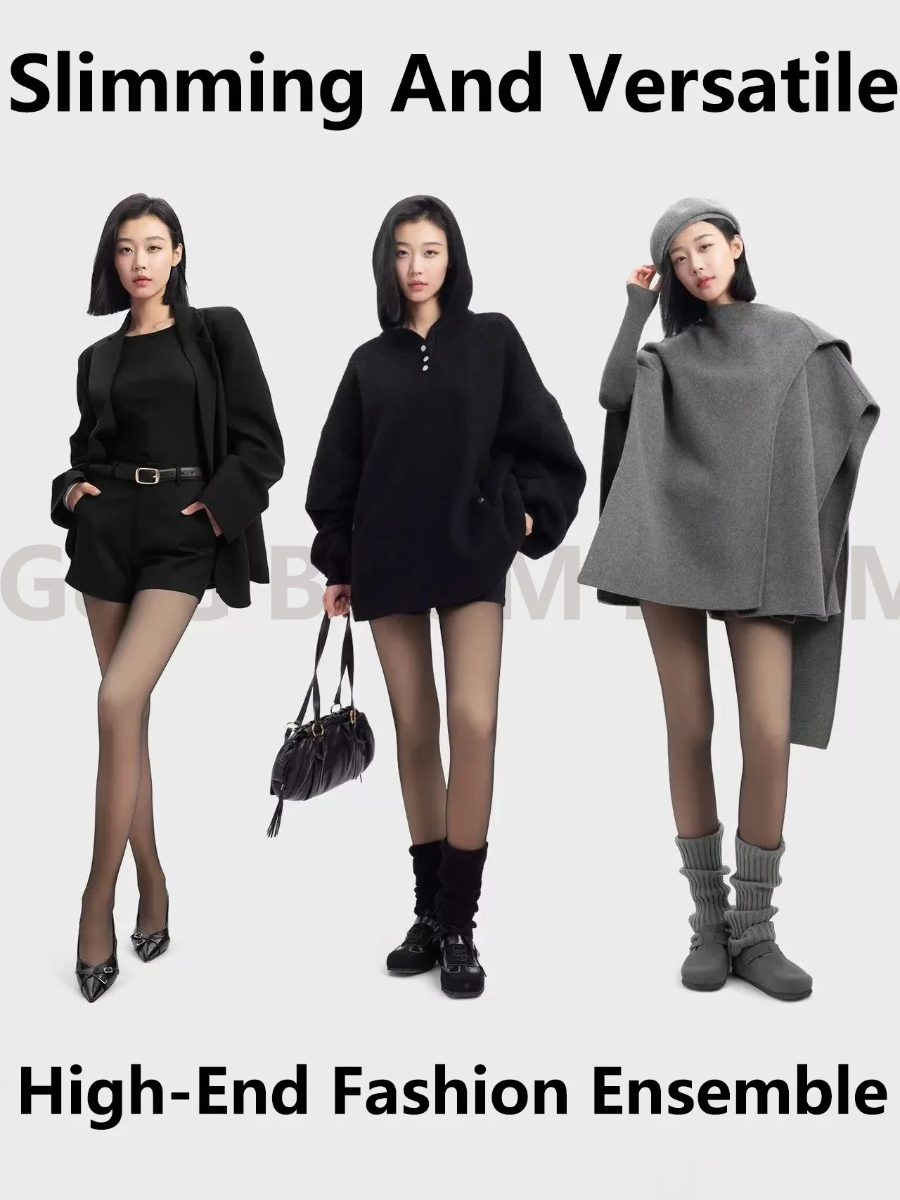 100 جرام جوارب نسائية من النايلون المصنوعة من الصوف عالية الارتفاع وقابلة للتمدد شبه شفافة، جوارب حرارية دافئة لخريف وشتاء #6