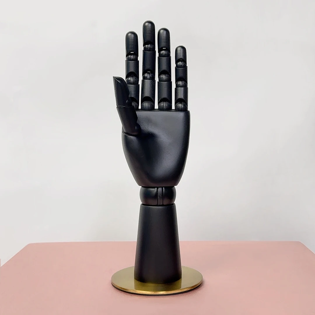 High End Matte Black Wooden Hand Mannequin Display,Wood Mannequin Hand Dress Form Torso,Hat Bag Sunglasses Jewelry Display Hand