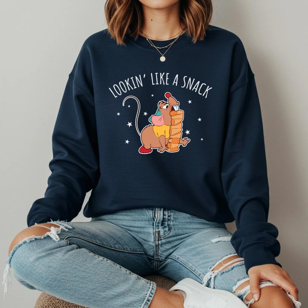 

Худи Gus Gus Cinderella Snack Lover Mouse, свободный крой, унисекс, уличный стиль, с круглым вырезом, одежда y2k, женские худи
