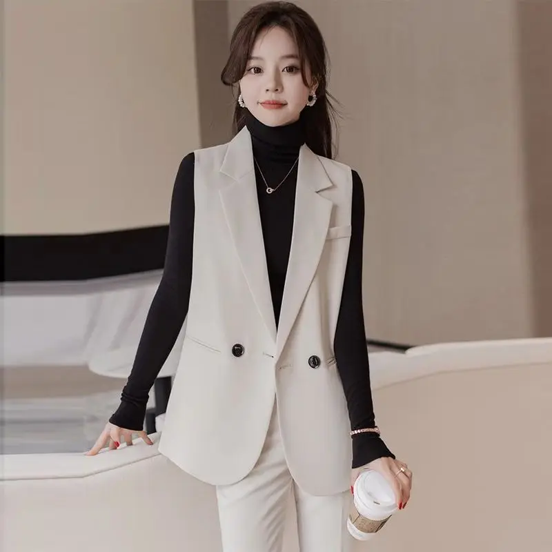 

Women Suit Vest Coat Spring Autumn Jacket New Loose Fashion Blazer Tops Women Sleeveless Jacket Vest Female Waistcoat Outerwear