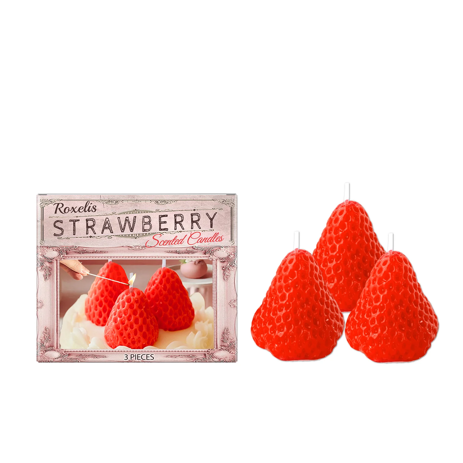 Strawberry Shaped Scented Candles Aromatherapy Candle Home Decor Birthday Party Gift