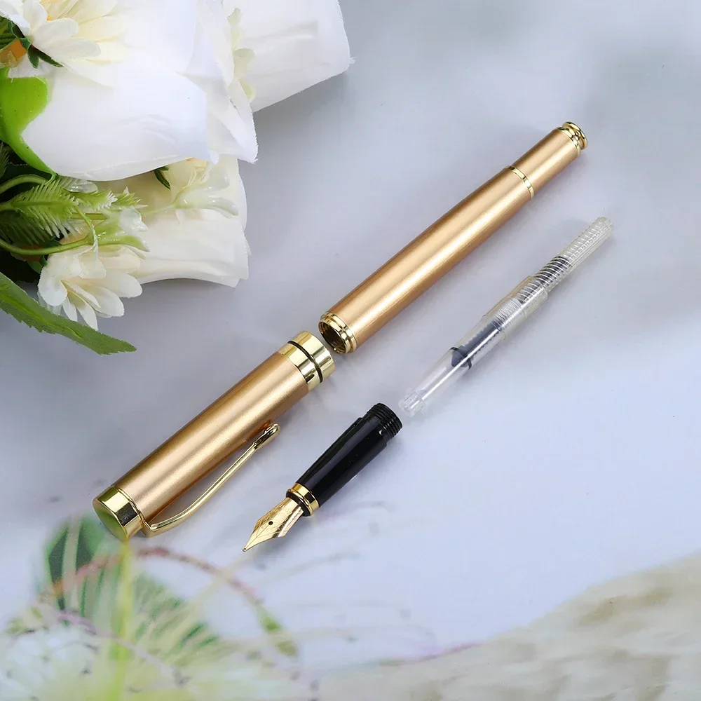 Golden Name Custom Engraved Fountain Pen Office School Graduation Gift Full Metal Pen Student Writing Roller Pen Stationery