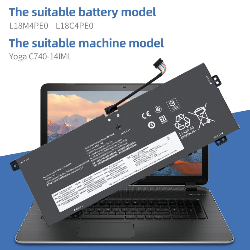 Аккумулятор SUOZHAN L18M4PE0 L18L4PE0 для ноутбука Lenovo Yoga C740-14IML 81tc000ius Series 5B10W67185 5B10U40210 5B10W67296 51WH