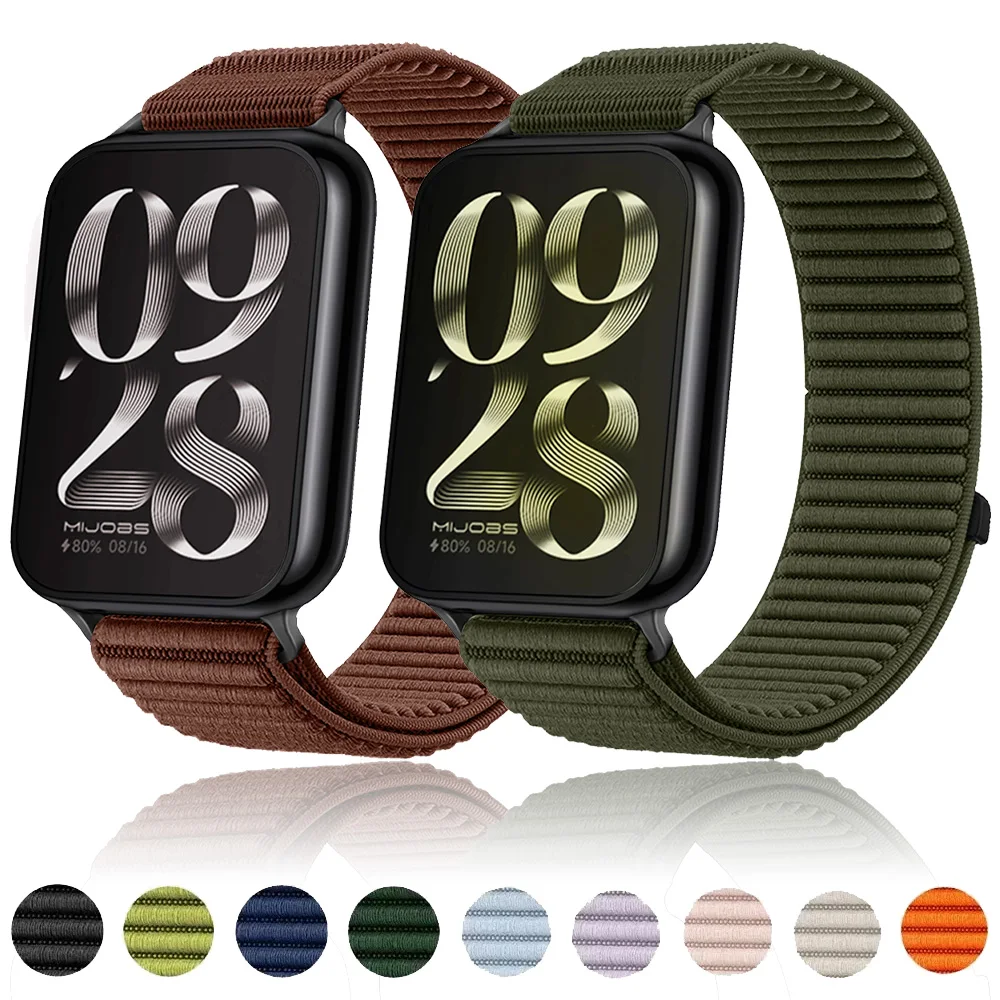 Sport-Nylon-Schlaufenarmband für Xiaomi Mi Band 9 Pro 8 Pro mit Metallverschluss, komfortables Armband für Redmi Watch 6 5 4, Armband-Zubehör