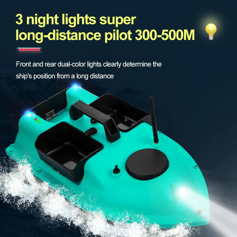 US Stock 2 batterie 3 Bait Hoppers 500m Scafo a lunga distanza Telecomando Barche con esche da pesca Rc con GPS