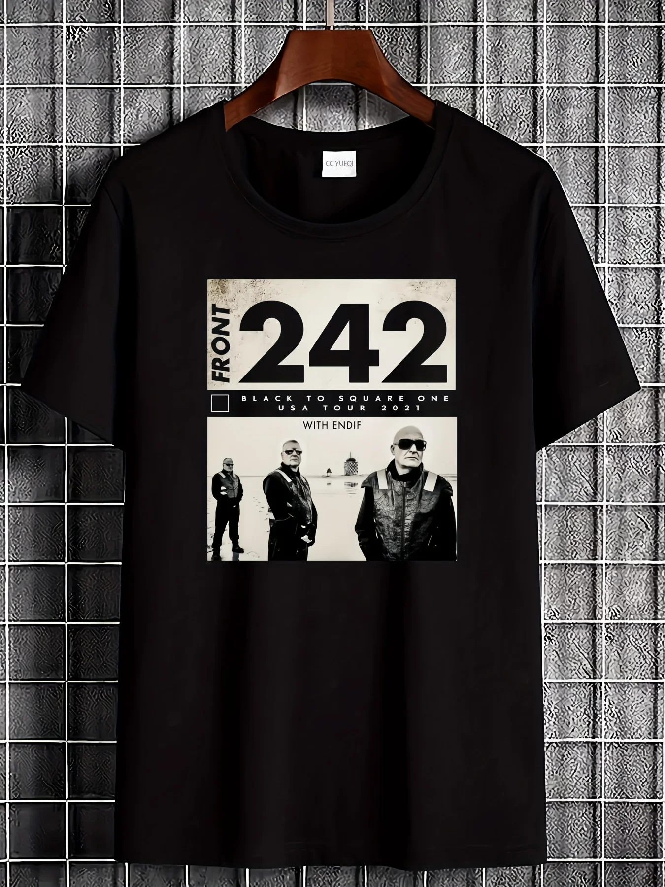 New Frontline 242 Band Tour Cotton Black Full Size Unisex T-shirt Casual Soft Street Style Fashion Micro Designer Clothing